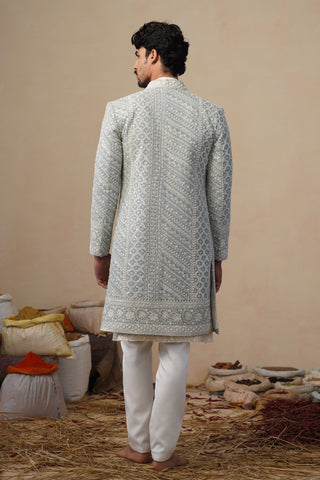 NOOR CUTDANA SKY SHERWANI SET