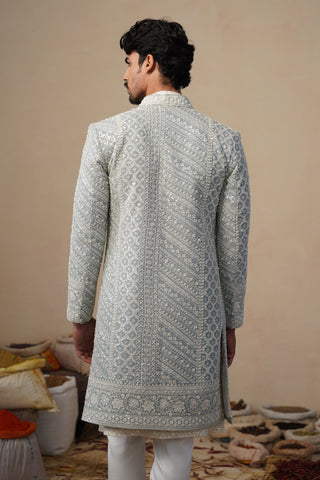 NOOR CUTDANA SKY SHERWANI SET