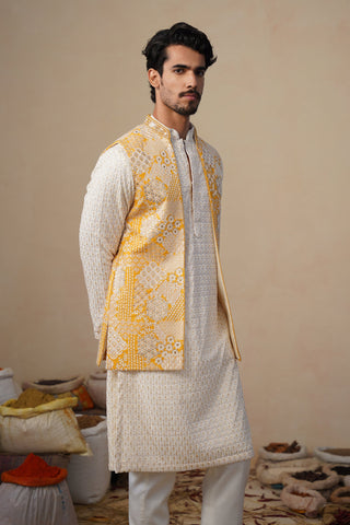 ZEENAT HALDI KURTA JACKET SET