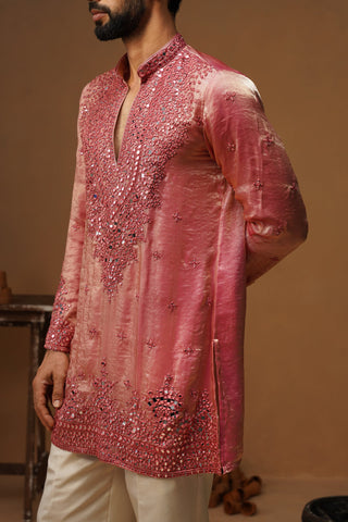 ARYA PINK V NECK SHORT KURTA SET