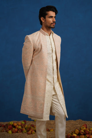 KAMAL CUTDANA PINK SHERWANI SET
