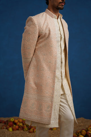 KAMAL CUTDANA PINK SHERWANI SET