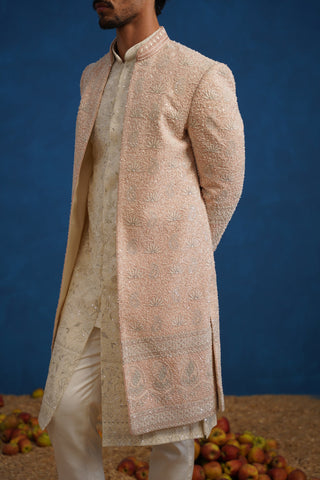 KAMAL CUTDANA PINK SHERWANI SET