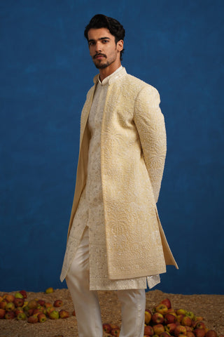 ZORAWAR CUTDANA GOLD SHERWANI SET