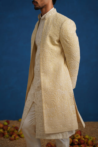 ZORAWAR CUTDANA GOLD SHERWANI SET