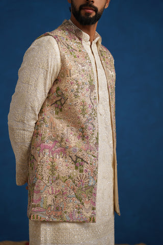 HEERAN CHIKU KURTA JACKET SET