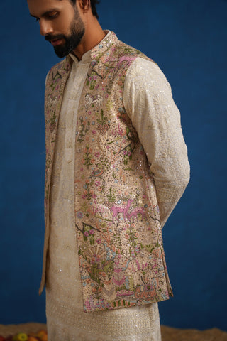 HEERAN CHIKU KURTA JACKET SET