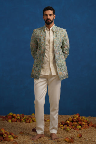PARIND GREEN JODHPURI SET