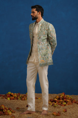 PARIND GREEN JODHPURI SET