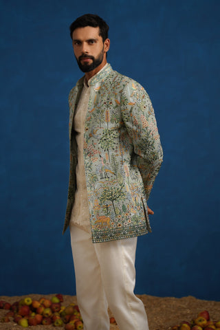 PARIND GREEN JODHPURI SET