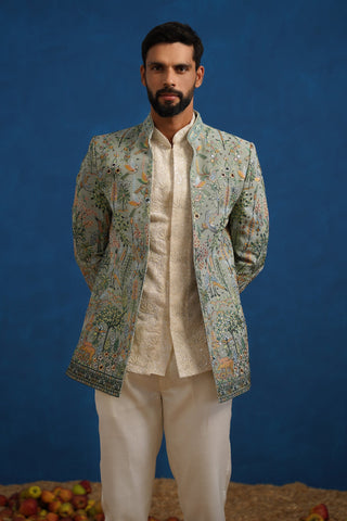 PARIND GREEN JODHPURI SET