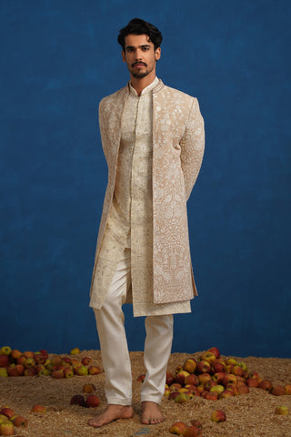 MAYURESH BEIGE SHERWANI SET