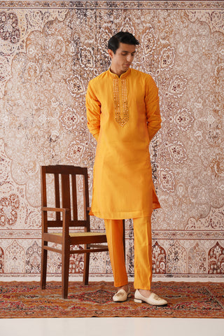 Arman - Mustard Mirror Embroidered Kurta Set