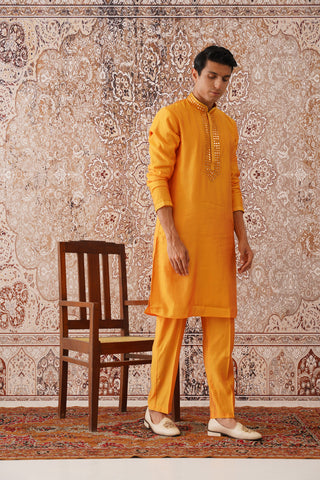 Arman - Mustard Mirror Embroidered Kurta Set