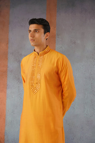 Arman - Mustard Mirror Embroidered Kurta Set