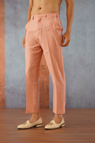 Aijaaz - Onion Pink Mirror Embroidered Kurta Set