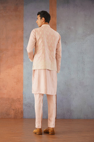 Samir - Embroidered Pink Jacket Kurta Set