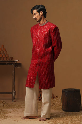 HUMSAFAR RED INDO - WESTERN  SET