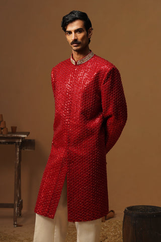 HUMSAFAR RED INDO - WESTERN  SET
