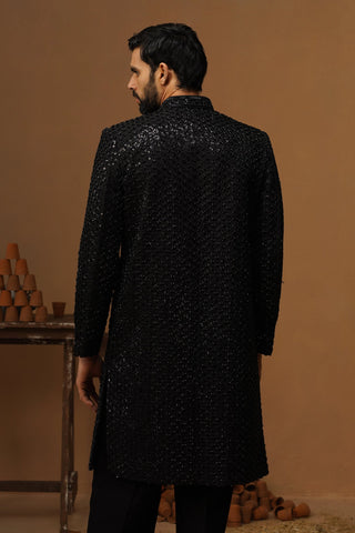 HUMSAFAR BLACK INDO - WESTERN SET