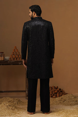 HUMSAFAR BLACK INDO - WESTERN SET