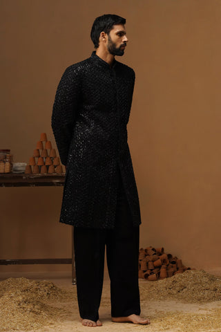HUMSAFAR BLACK INDO - WESTERN SET