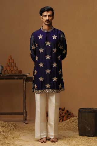 STAR NAVY BLUE  SHORT KURTA SET