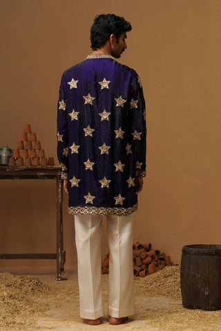 STAR NAVY BLUE  SHORT KURTA SET