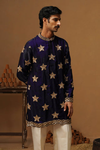 STAR NAVY BLUE  SHORT KURTA SET