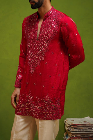 ARYA RANI PINK V NECK SHORT KURTA SET