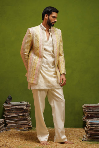 AAFREEN MULTI JODHPURI SET WITH V NECK KURTA