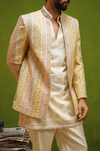 AAFREEN MULTI JODHPURI SET WITH V NECK KURTA