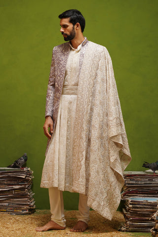 MEHRAN LAVENDER SHERWANI SET
