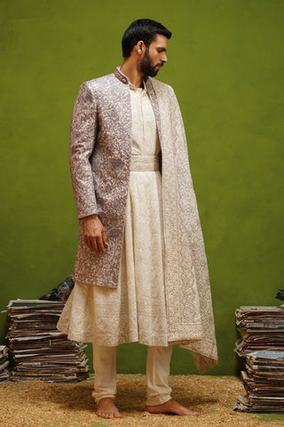 MEHRAN LAVENDER SHERWANI SET