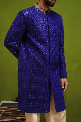 HUMSAFAR ROYAL BLUE INDO - WESTERN SET
