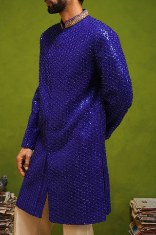 HUMSAFAR ROYAL BLUE INDO - WESTERN SET