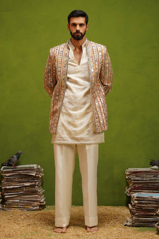SAFAR MULTI JODHPURI SET WITH V NECK KURTA