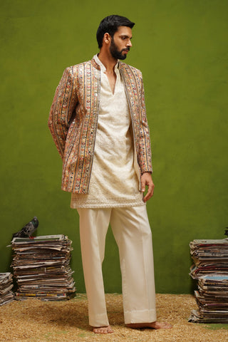 SAFAR MULTI JODHPURI SET WITH V NECK KURTA