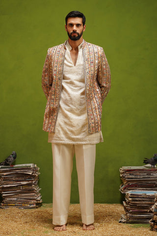 SAFAR MULTI JODHPURI SET WITH V NECK KURTA