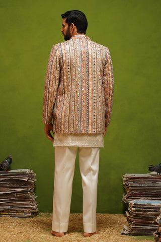 SAFAR MULTI JODHPURI SET WITH V NECK KURTA