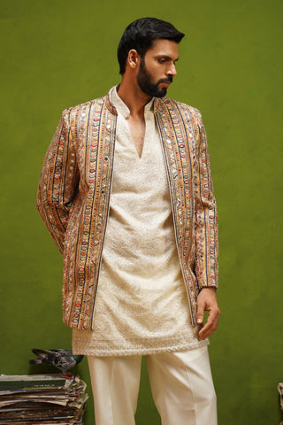 SAFAR MULTI JODHPURI SET WITH V NECK KURTA