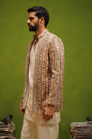 SAFAR MULTI JODHPURI SET WITH V NECK KURTA