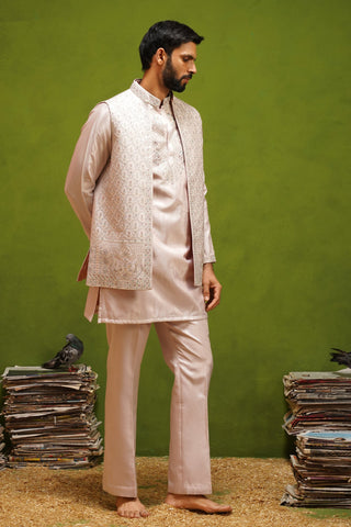 OJASV PINK SHORT KURTA JACKET  SET
