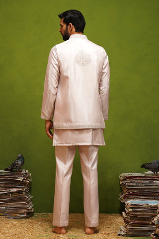 OJASV PINK SHORT KURTA JACKET  SET