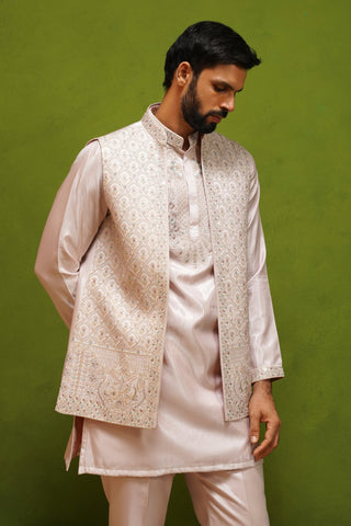OJASV PINK SHORT KURTA JACKET  SET
