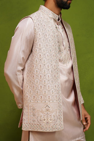 OJASV PINK SHORT KURTA JACKET  SET