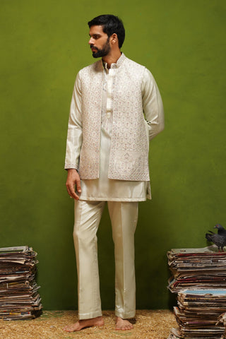 OJASV MEHNDI SHORT KURTA JACKET SET