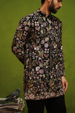 ROOH BLACK SHORT KURTA SET
