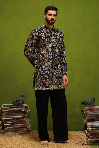 ROOH BLACK SHORT KURTA SET