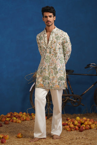 ORRY IN PARIND IVORY SHORT KURTA SET